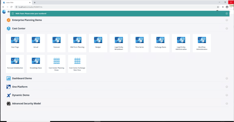 New Start Page For End Users in Jedox 2020