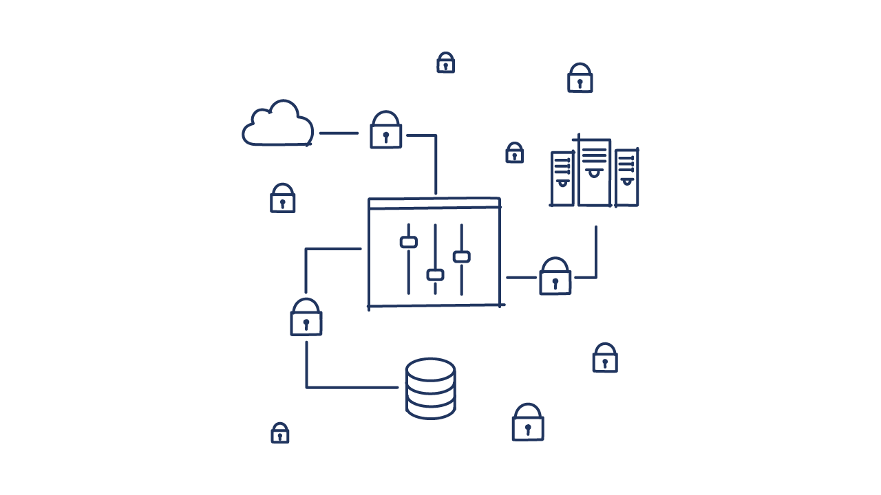 secure connections scribble blue