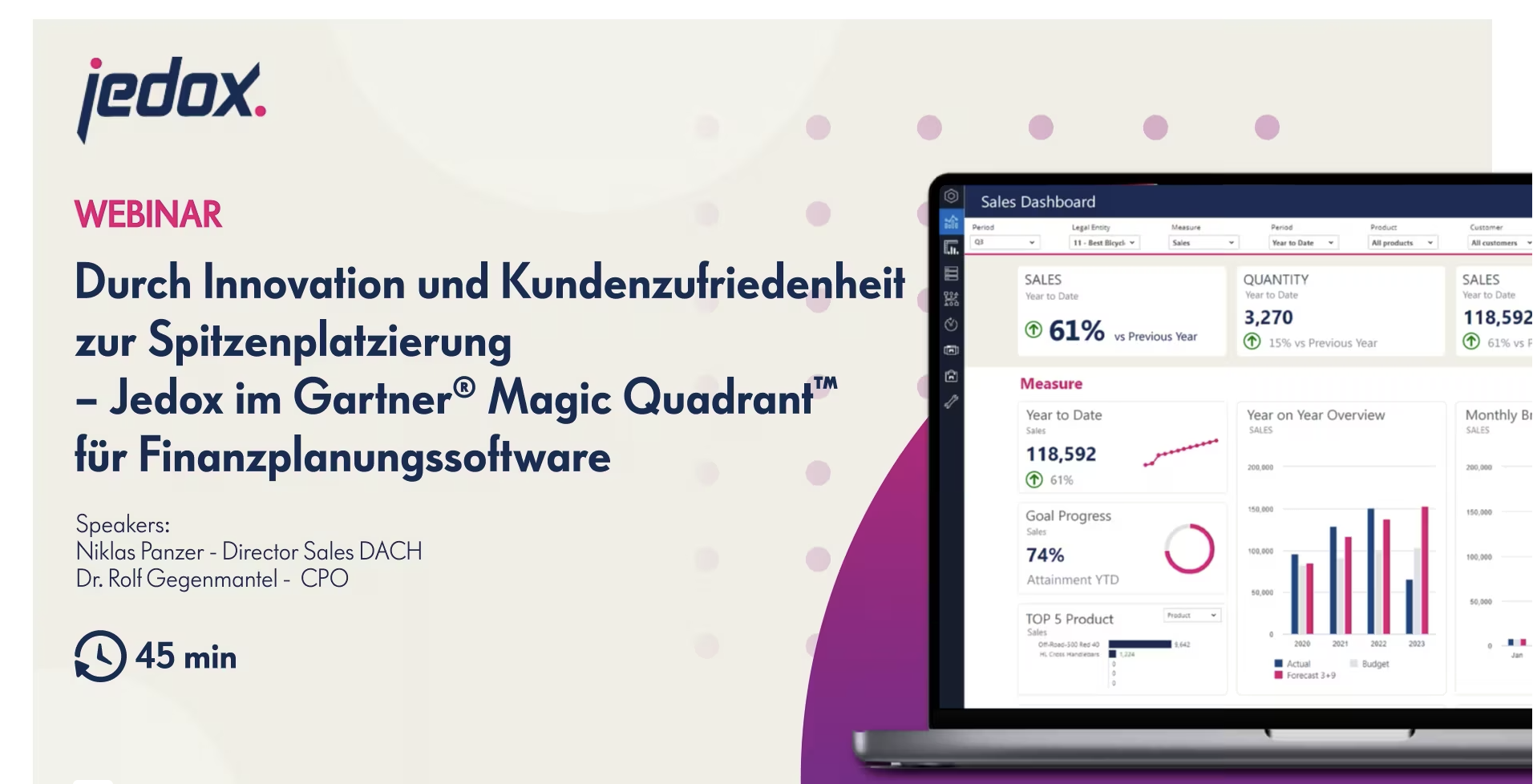 Ondemand webinar Jedox im Gartner® Magic Quadrant™