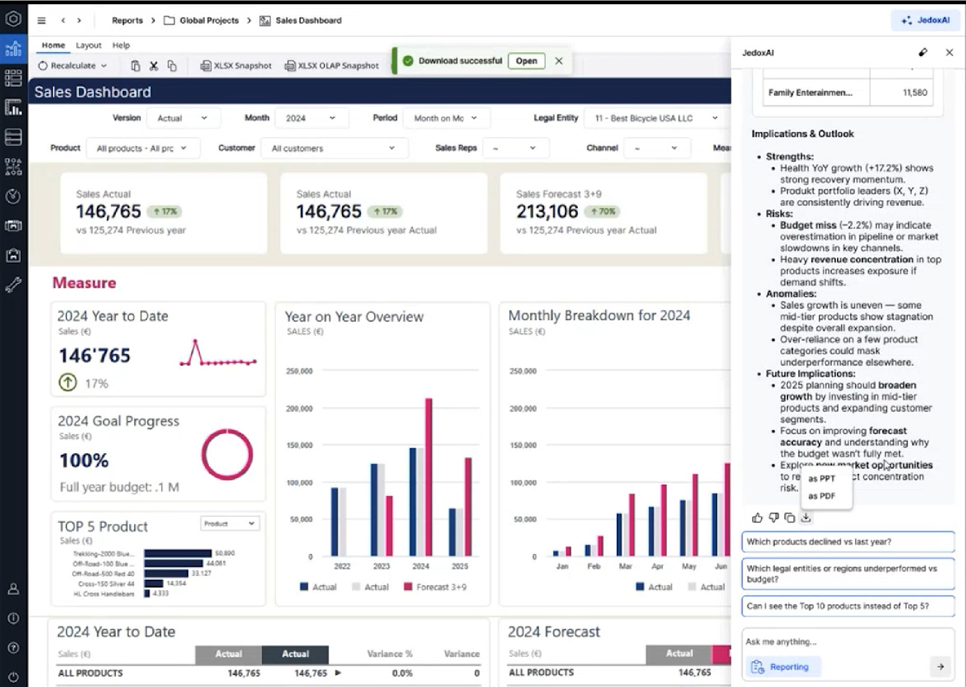 board ready reporting blog screenshot export jedox ai