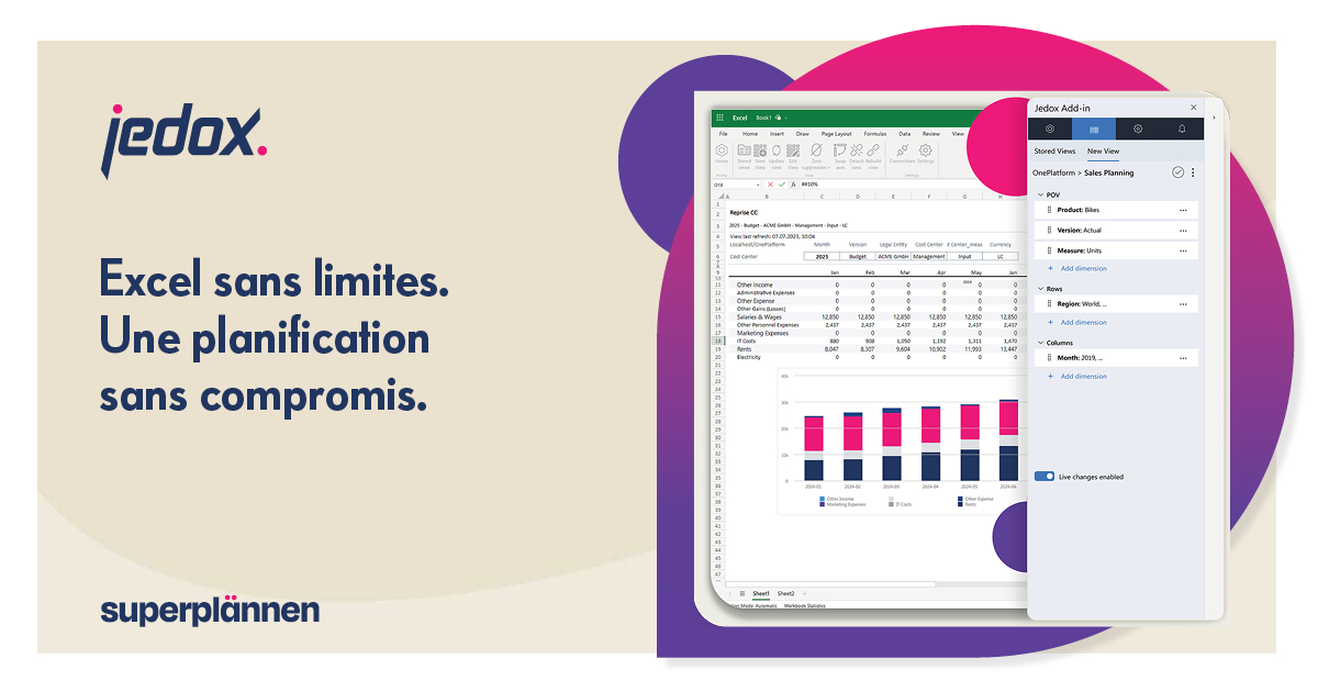 Planification d’entreprise avec Excel et Web Jedox